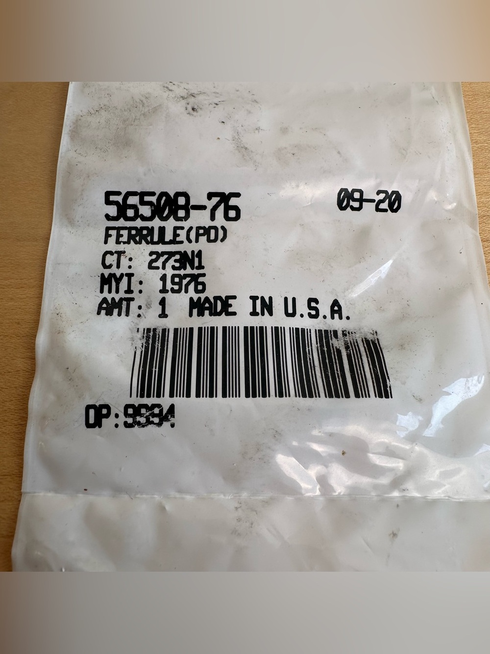 Harley-Davidson OEM 56508-76 Brass Control Cable Ferrule NOS New